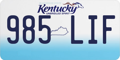 KY license plate 985LIF