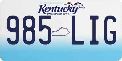KY license plate 985LIG