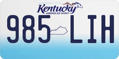 KY license plate 985LIH