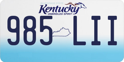 KY license plate 985LII