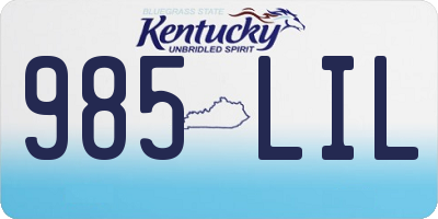 KY license plate 985LIL