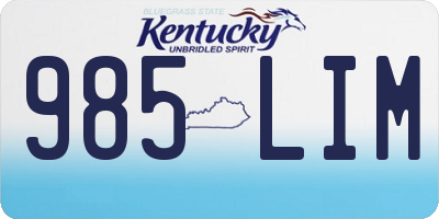 KY license plate 985LIM