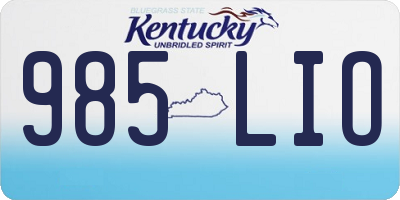 KY license plate 985LIO
