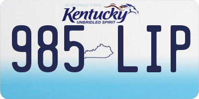 KY license plate 985LIP