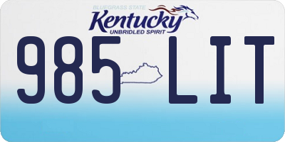 KY license plate 985LIT