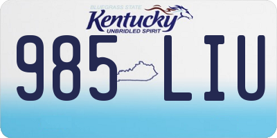 KY license plate 985LIU