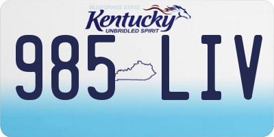 KY license plate 985LIV