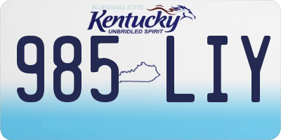 KY license plate 985LIY