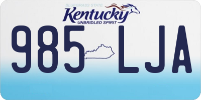 KY license plate 985LJA