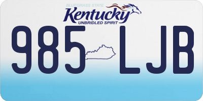 KY license plate 985LJB