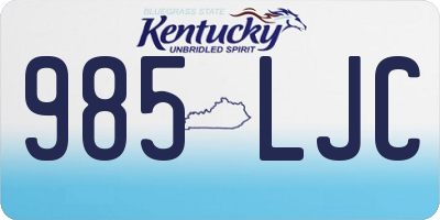 KY license plate 985LJC