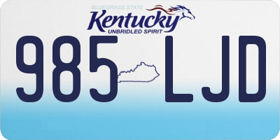 KY license plate 985LJD