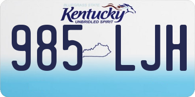 KY license plate 985LJH