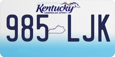 KY license plate 985LJK