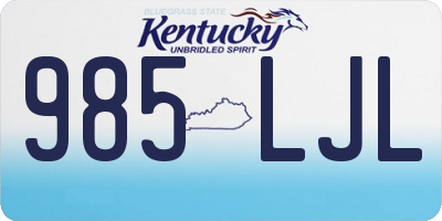 KY license plate 985LJL