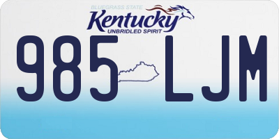 KY license plate 985LJM