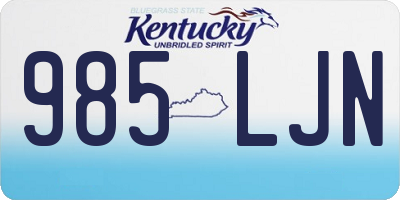 KY license plate 985LJN