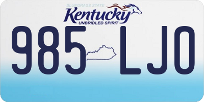 KY license plate 985LJO