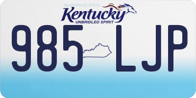 KY license plate 985LJP