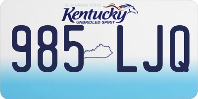 KY license plate 985LJQ