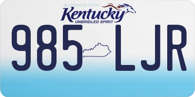 KY license plate 985LJR