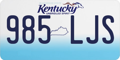 KY license plate 985LJS