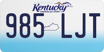 KY license plate 985LJT