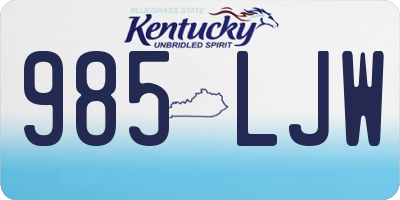 KY license plate 985LJW