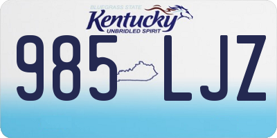 KY license plate 985LJZ