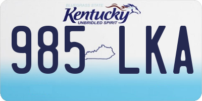 KY license plate 985LKA