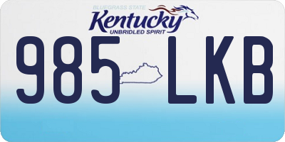 KY license plate 985LKB