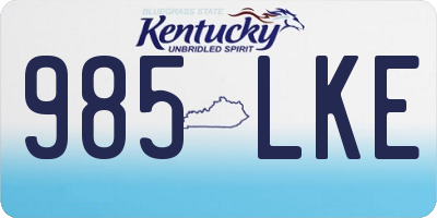 KY license plate 985LKE