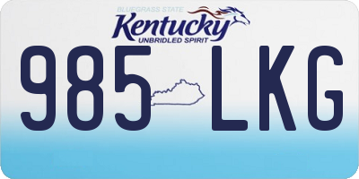 KY license plate 985LKG