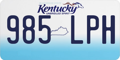 KY license plate 985LPH