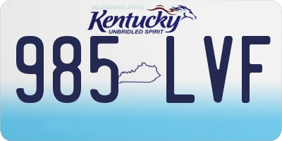 KY license plate 985LVF
