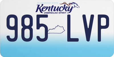 KY license plate 985LVP
