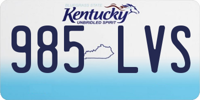 KY license plate 985LVS
