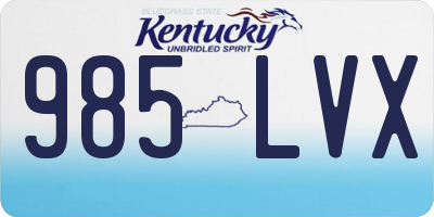 KY license plate 985LVX