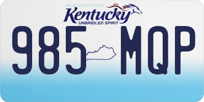 KY license plate 985MQP