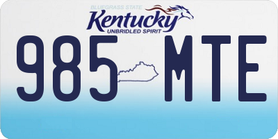 KY license plate 985MTE