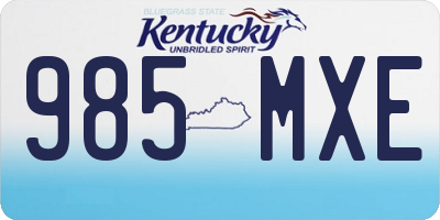 KY license plate 985MXE
