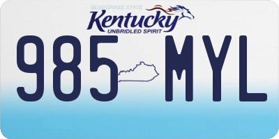 KY license plate 985MYL