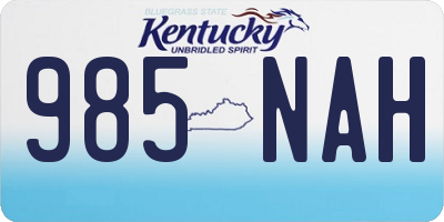 KY license plate 985NAH