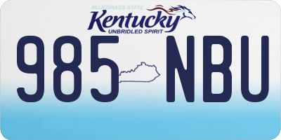 KY license plate 985NBU