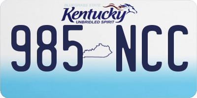 KY license plate 985NCC