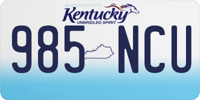 KY license plate 985NCU