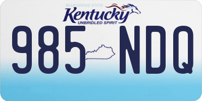 KY license plate 985NDQ