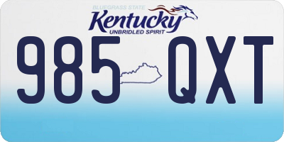 KY license plate 985QXT