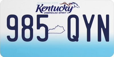 KY license plate 985QYN