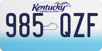 KY license plate 985QZF